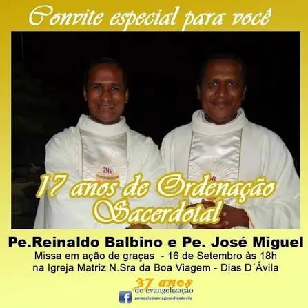 Padres: Miguel e Balbino são filhos de São Sebastião do Passé