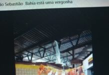 Cobertura da central de abastecimento virou uma cascata