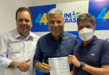 Líder sebastianense foi recebido por ACM Neto e o deputado Elmar Nascimento na sede do partido em Salvador